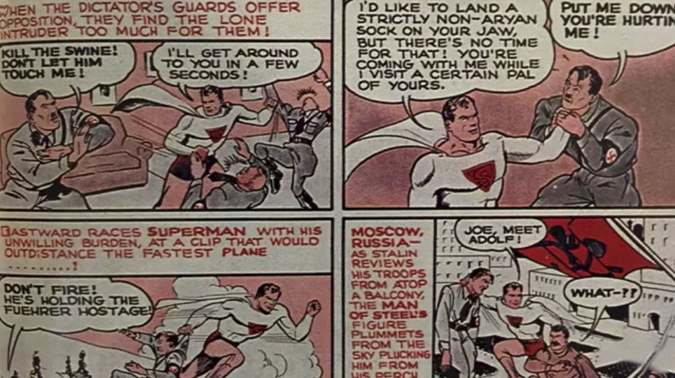 Superman for Look Magazine, choking Hitler