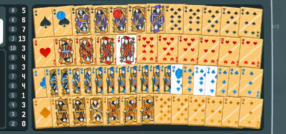 Balatro deck, almost all of the cards are gold 
