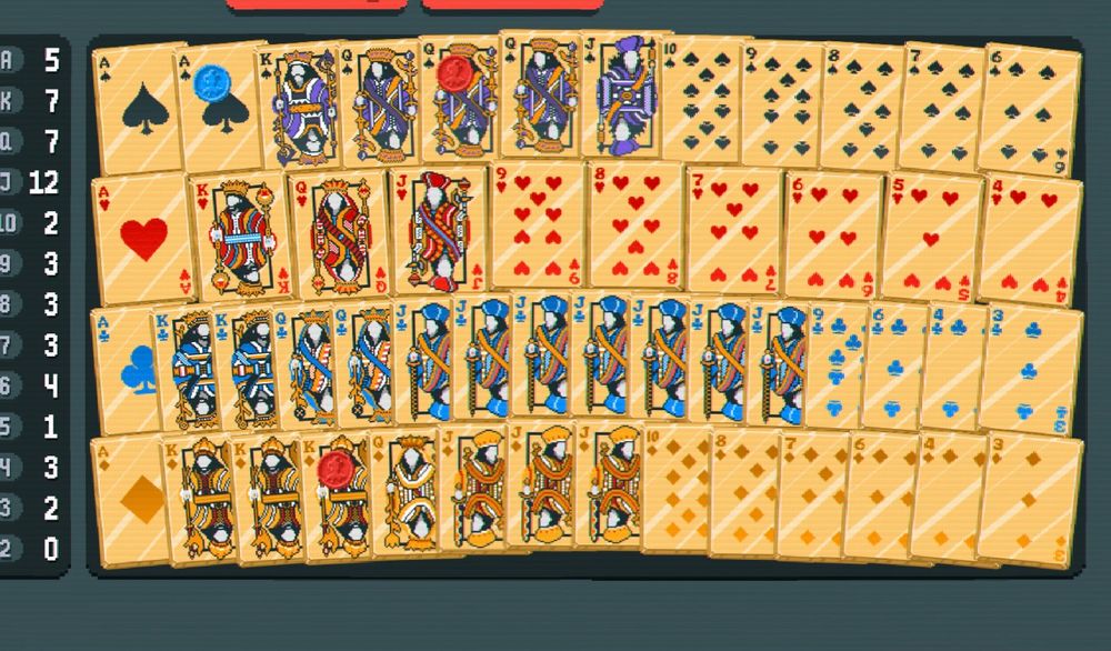 A balatro deck, all gold cards 