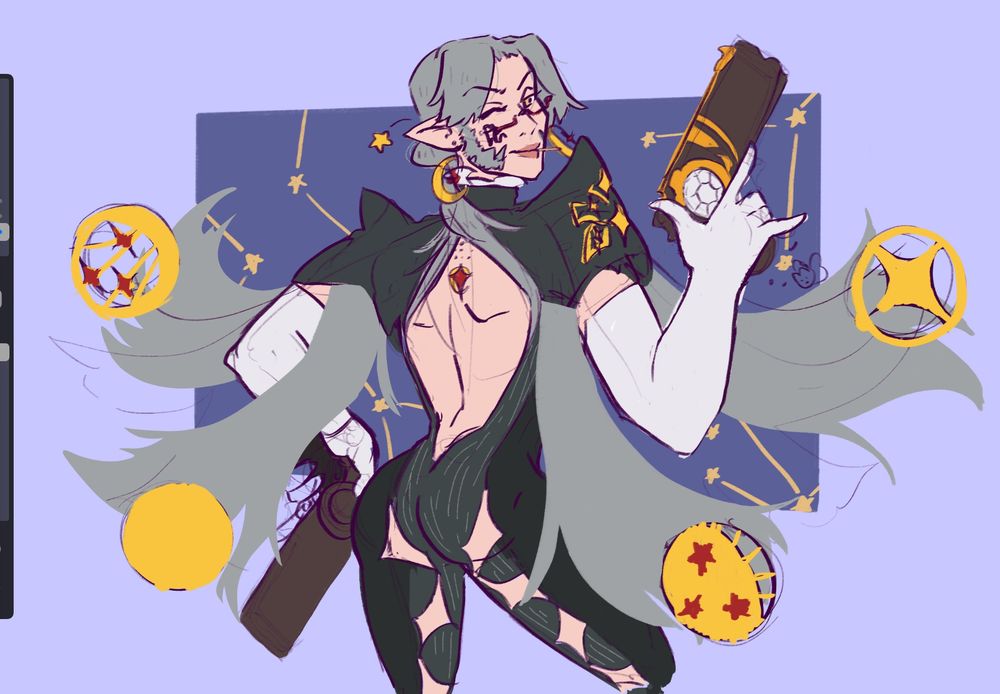 Urianger but as a Bayonetta rendition? I think? When the fuck did I draw this