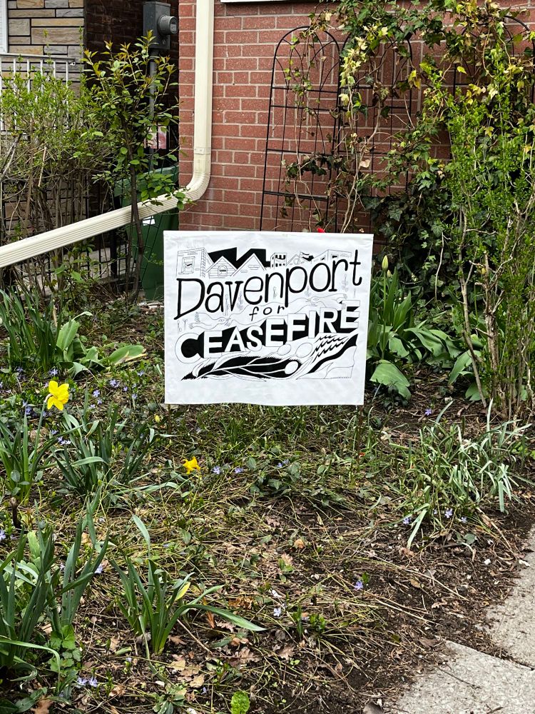 Yard sign: Davenport for Ceasefire 