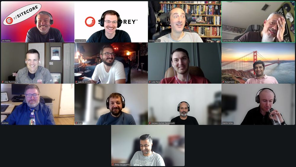 Screenshot of attendees on the July 18, 2025 #SitecoreLunch call.