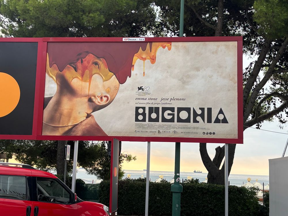 Poster for Yorgos Lanthimos’s new film “Bugonia,” which premieres at Venice. 