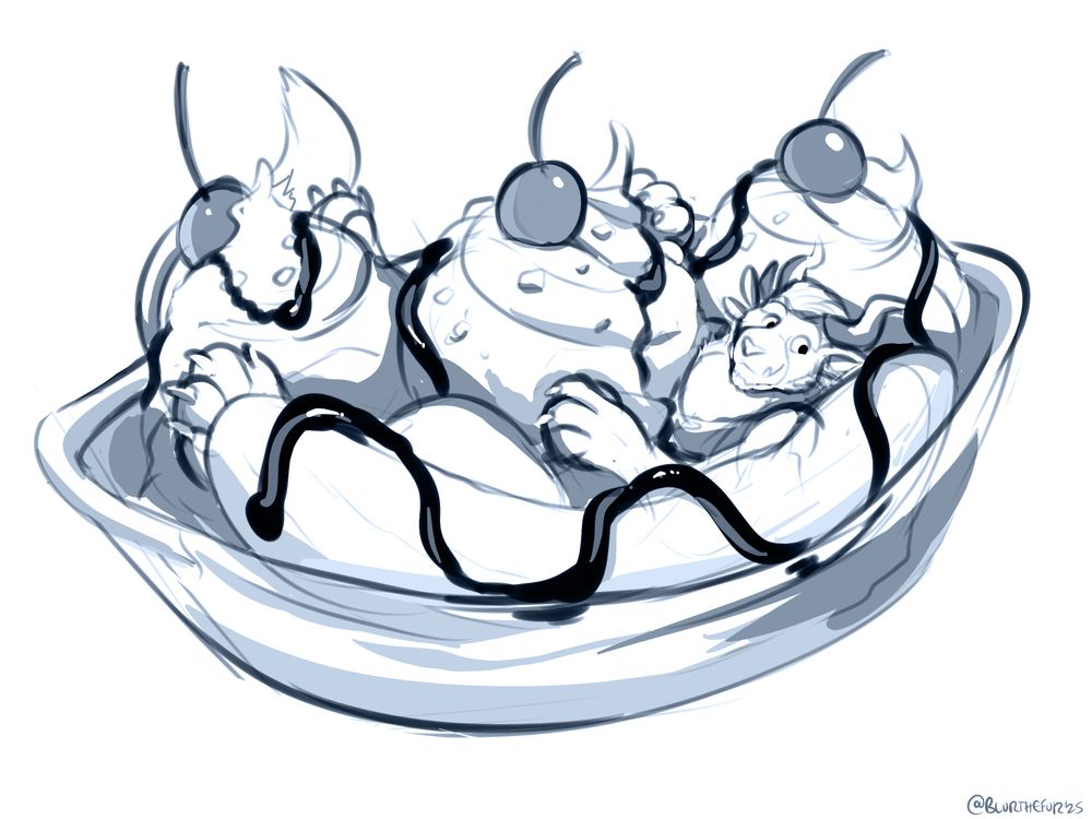 It's a Banana Split Sundae, and Sharkey's the ice cream!

Credit to @BlurTheFur