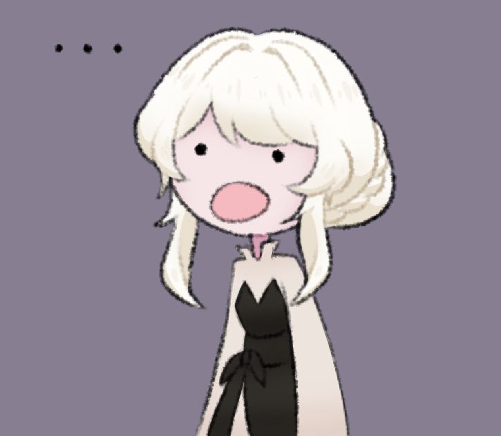 Diamond, a noble woman with white hair, with a completely out-of-character dumbfounded expression.