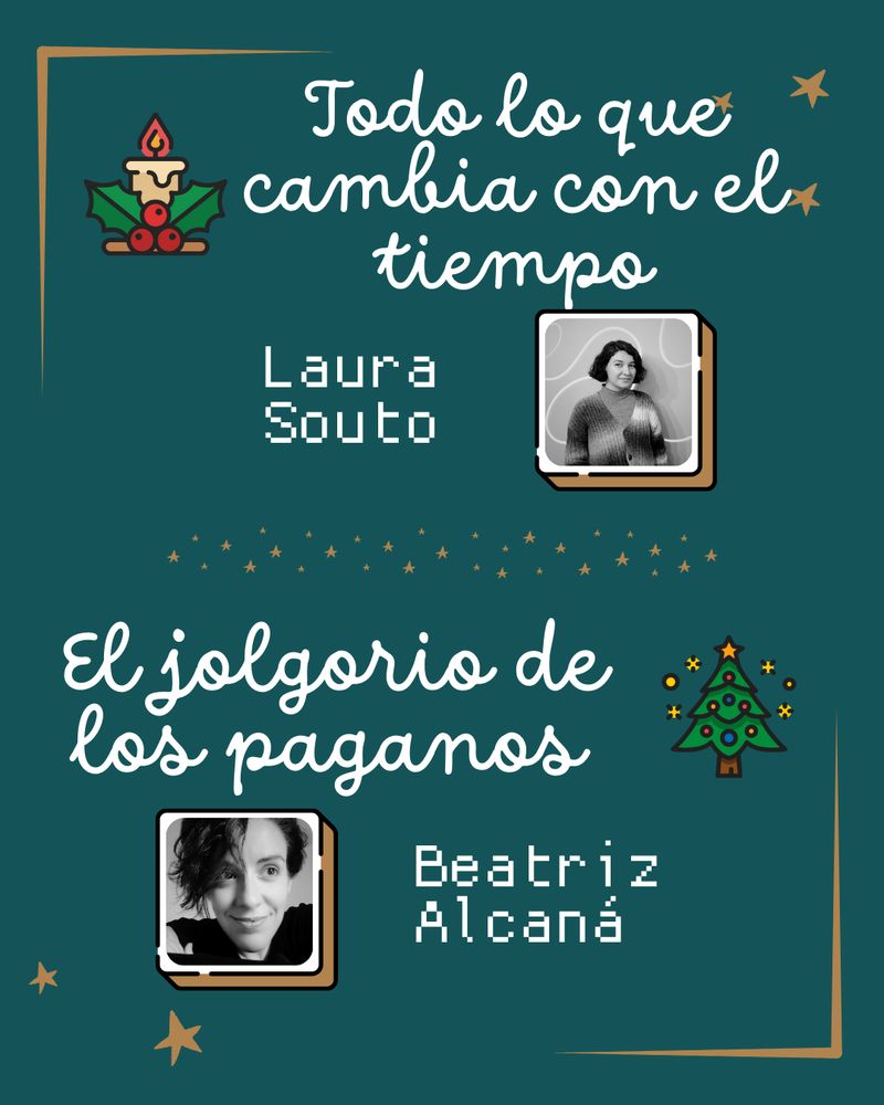 Los títulos de los relatos y nombres de la otra mitad de les autores que hemos mencionado.