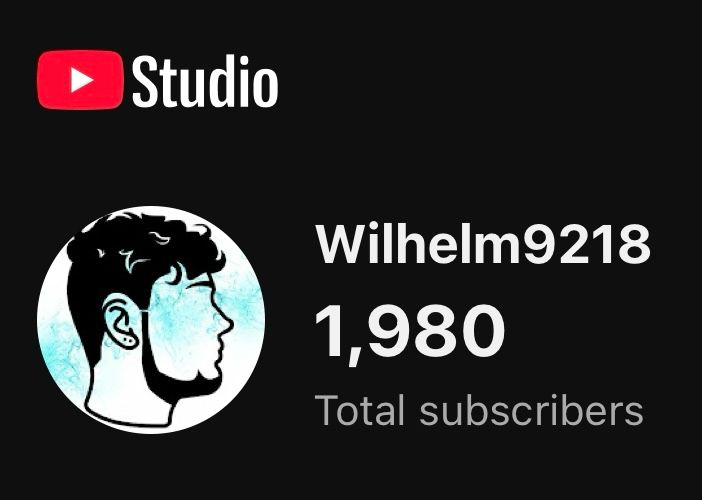 Youtube subscriber count of 1,980 for Wilhelm9218ms channel