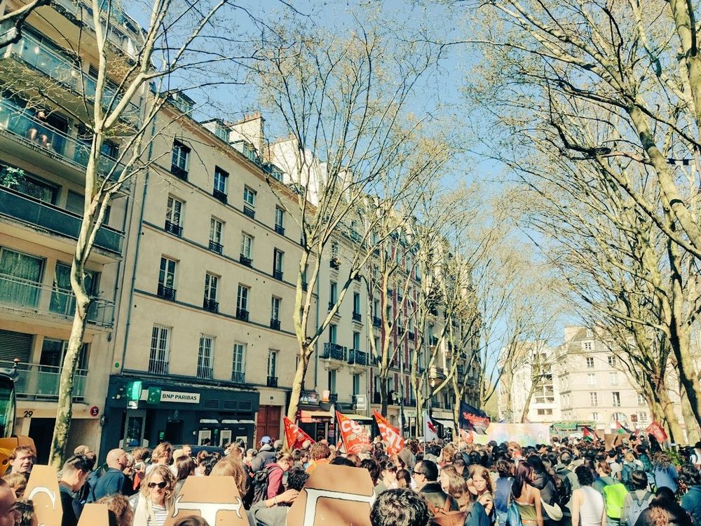 Cortège de la manifestation pour l'ESR à Jussieu.