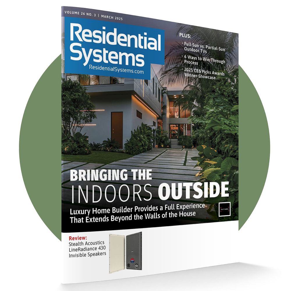 The cover of the March 2025 issue of Residential Systems magazine.