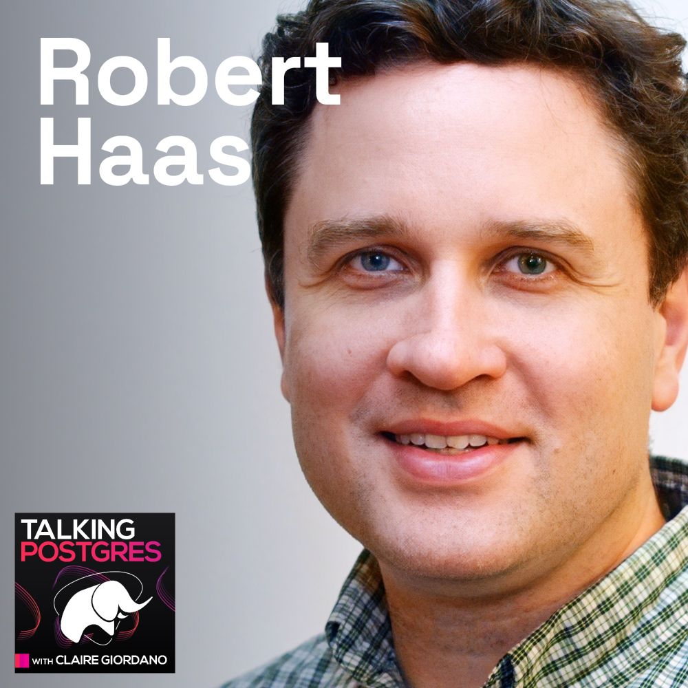 Bio pic of Talking Postgres podcast guest & PostgreSQL committer Robert Haas who joined for Episode 24 to talk about mentoring in PostgreSQL
