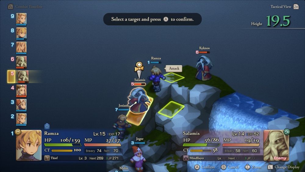 Final Fantasy Tactics screenshot showing two mindflayers named Kyknos and Salamis