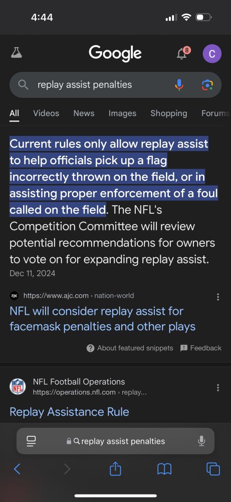 
Current rules only allow replay assist to help officials pick up a flag incorrectly thrown on the field, or in assisting proper enforcement of a foul called on the field. The NFL's Competition Committee will review potential recommendations for owners to vote on for expanding replay assist.