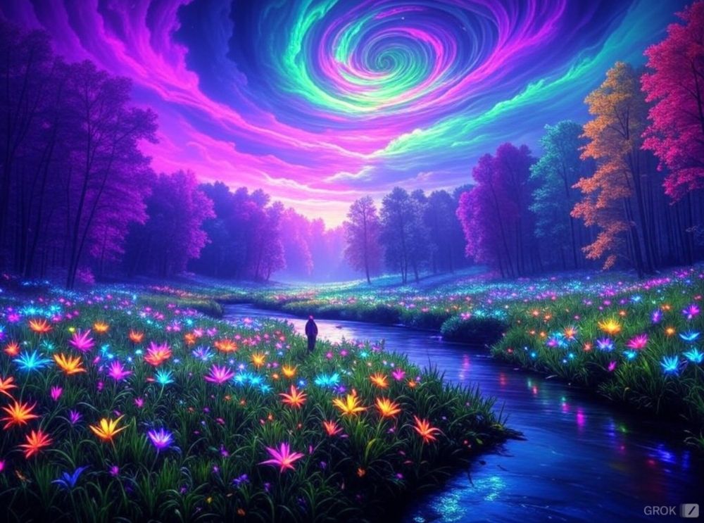 Person looking out to the sky in a magical world!