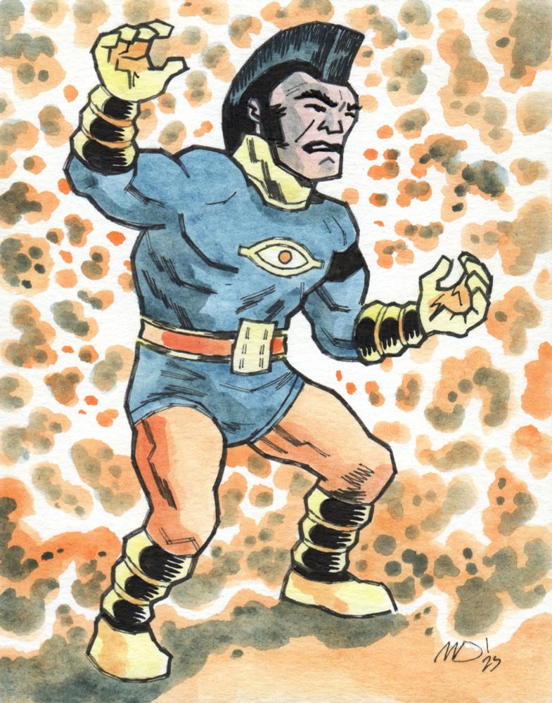 Drawing of OMAC, the one man army corp