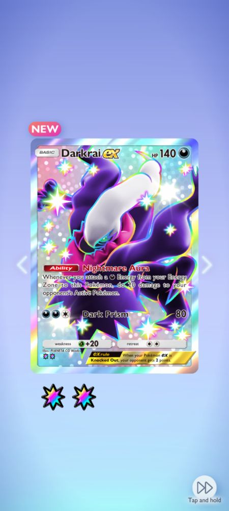 Shiny Darkrai from the deluxe ex pack in TCG pocket 