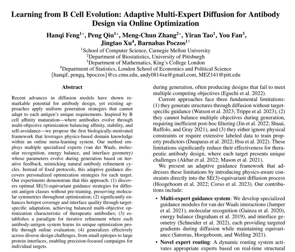 Learning from B Cell Evolution: Adaptive Multi-Expert Diffusion for AntibodyDesign via Online Optimization