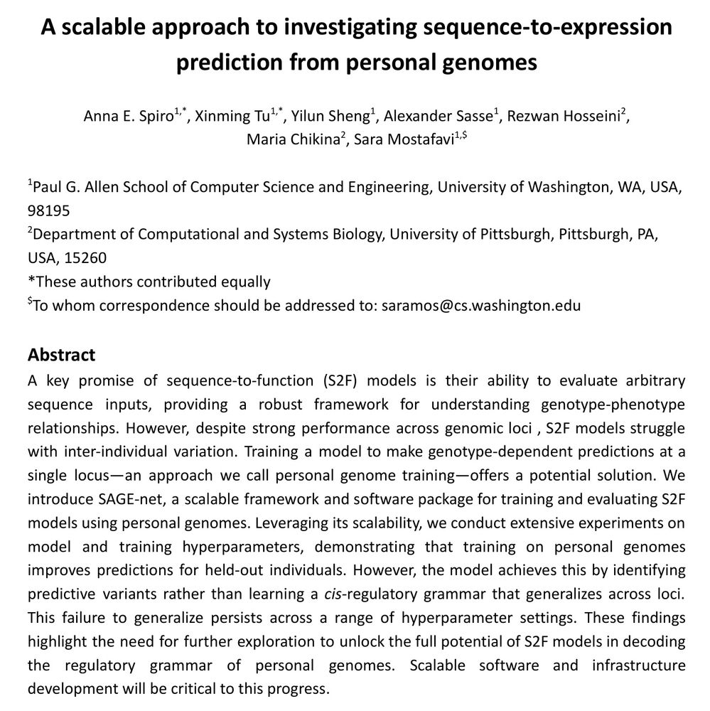 A scalable approach to investigating sequence-to-expression prediction from personal genomes