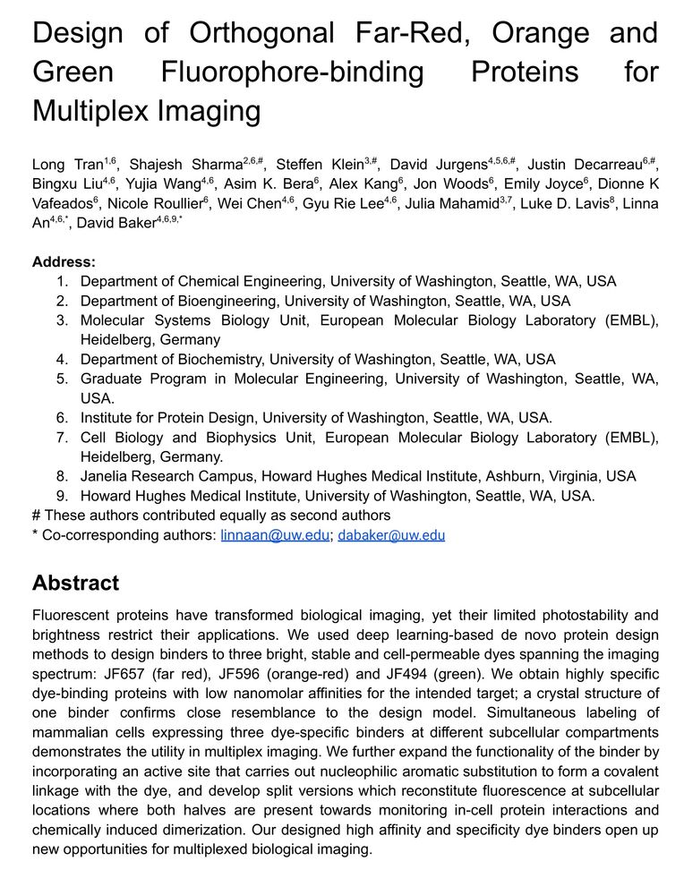 Design of Orthogonal Far-Red, Orange and Green Fluorophore-binding Proteins for Multiplex Imaging