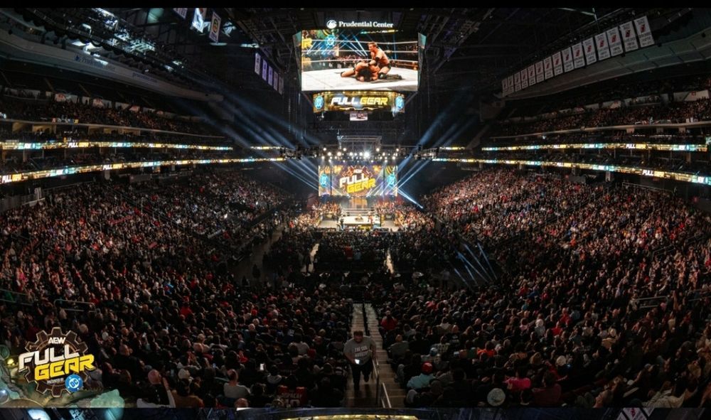 A wide shot of AEW fans at Full Gear ⚙️ PPV at Prudential Center 