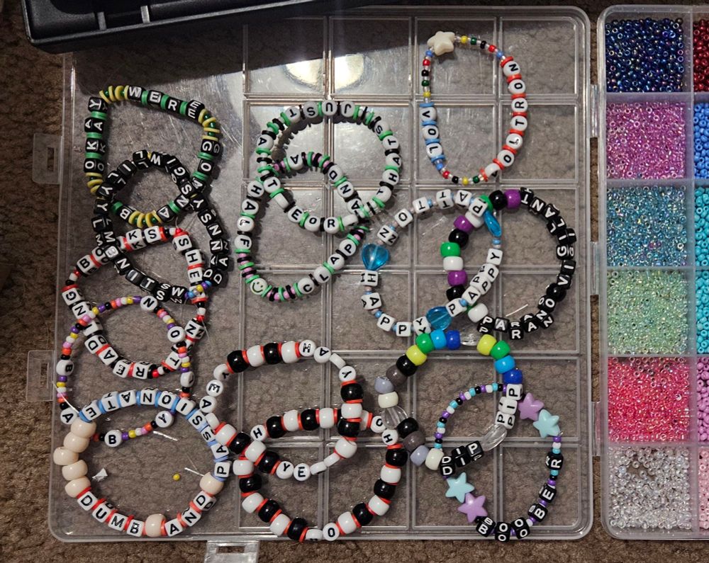 14 handmade bracelets 