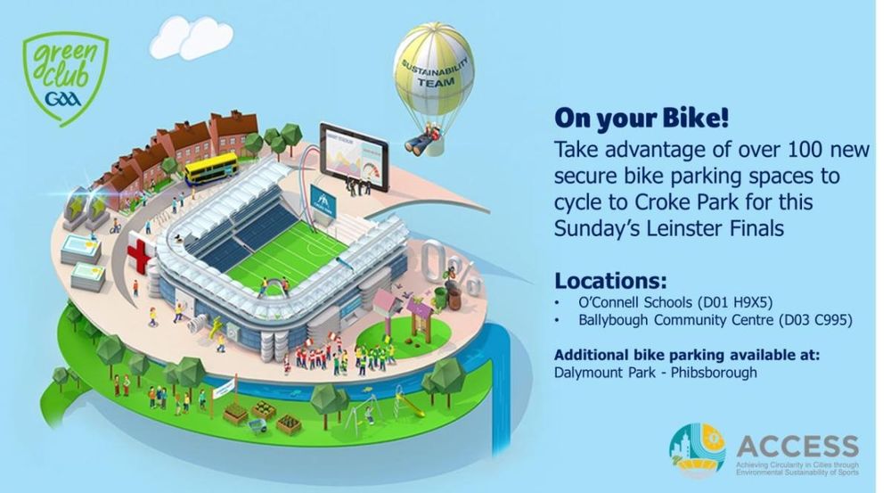 “On Your Bike” as secure bicycle parking to open for this Sunday’s Leinster Finals in Croke Park
