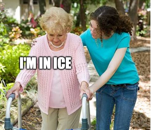Sure grandma meme with her saying she's in ICE
