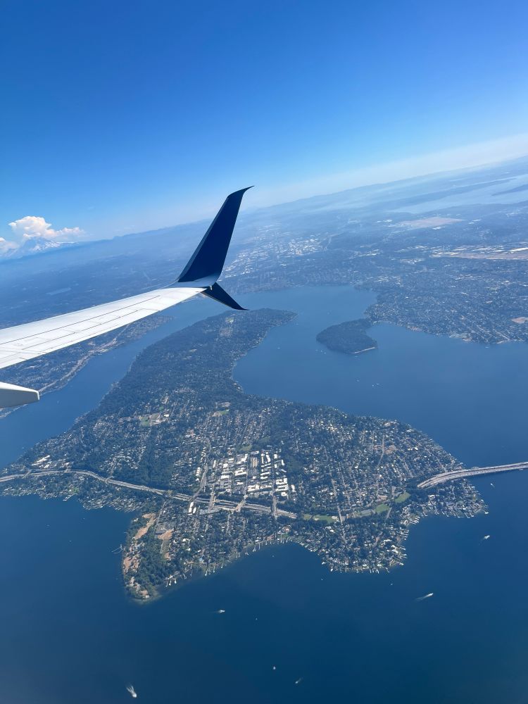 Mercer Island from an airplane