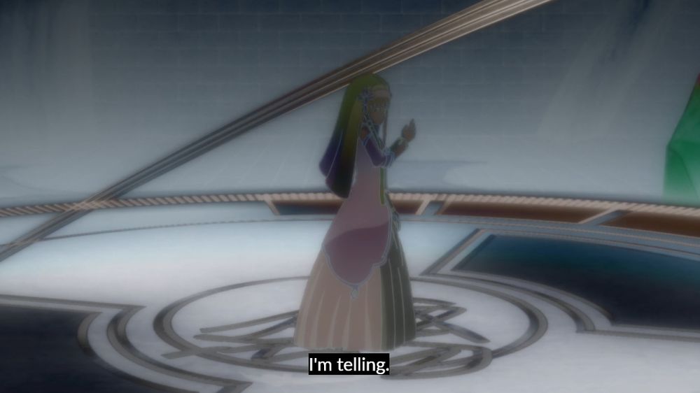 Woman saying "I'm telling."