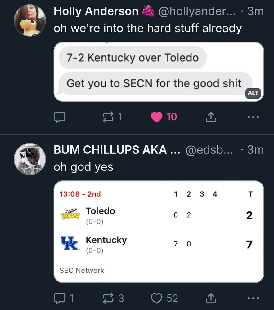 Screenshot of original post and Spencer's screenshot of the box score