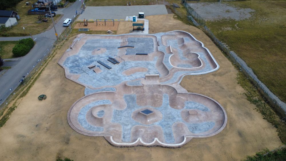 Aerial of new skatepark in Black Diamond, WA