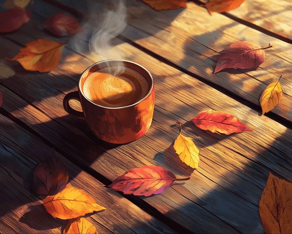 Coffee and Autumn Leaves 