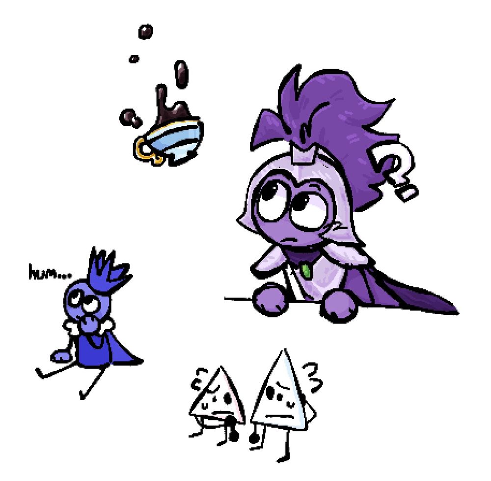 • Rodney looking at a floating (or falling? the world may never know…) teacup

• The Blue King pondering something (“hum…”)

• Gon and Zoop (I forgot who’s who) expressing something other than perpetual joy??!!? Eek!!!!!!!!!!!!!