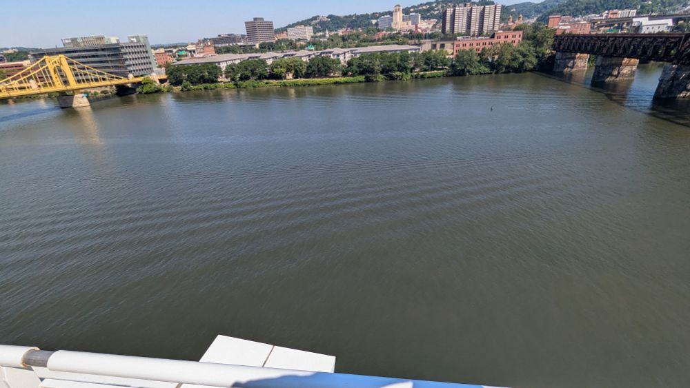 A photo of Pittsburgh from atop the David L Lawrence Convention center 