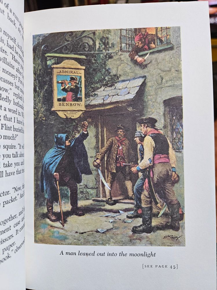 A color illustrated page from Treasure Island