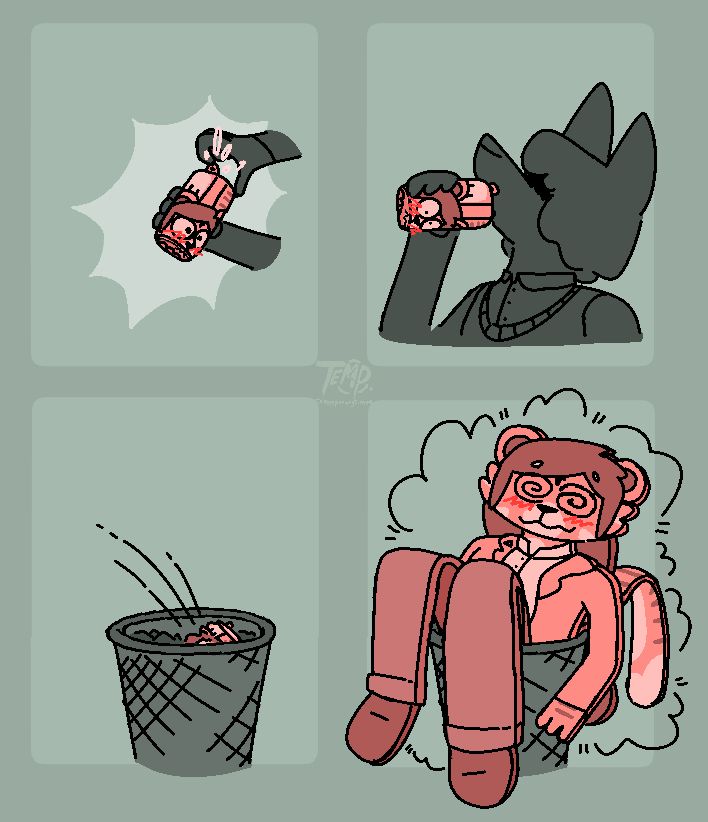 The Lana soda can is opened, and the person drinks it. The empty can is tossed into a bin, where Lana turns back to normal, but remains flattened.