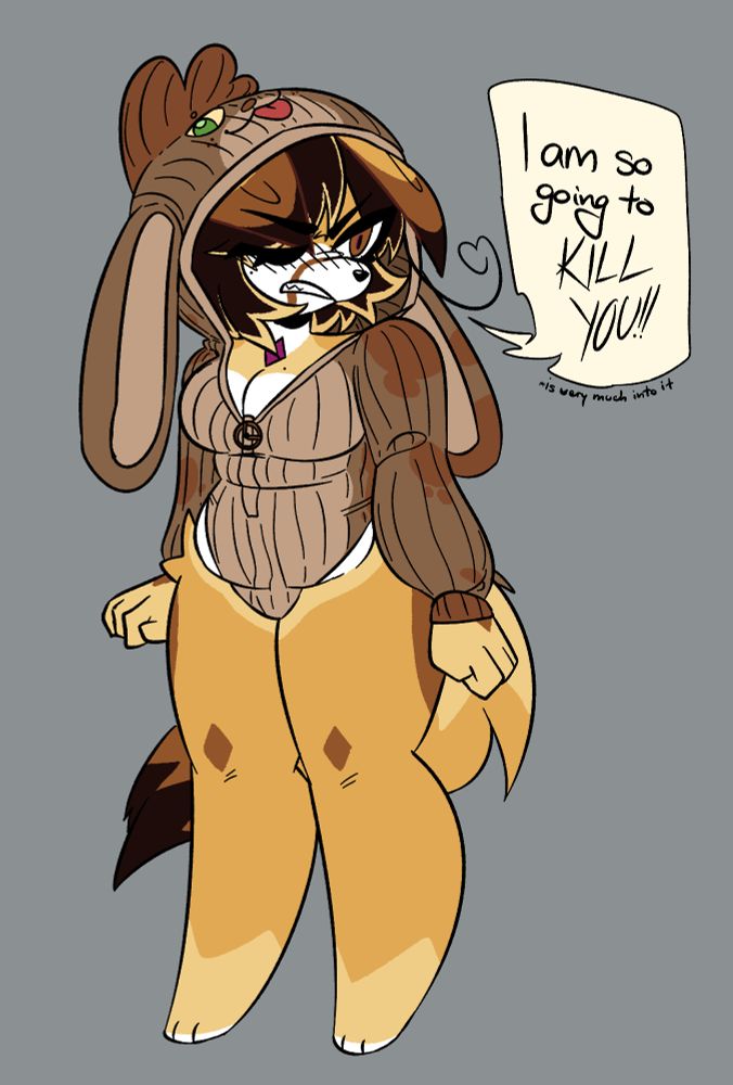 Silver wearing Temp as a revealing bunny onesie