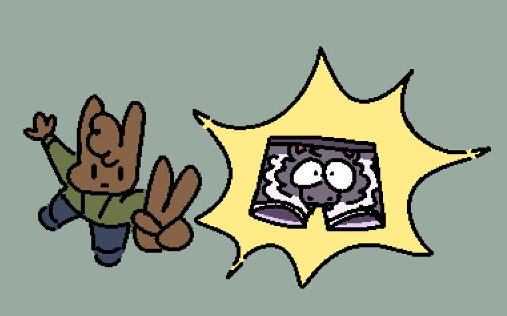 Temp doing a victory pose, having acquired Vari boxers