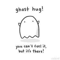 a drawing of a ghost that says ghost hug