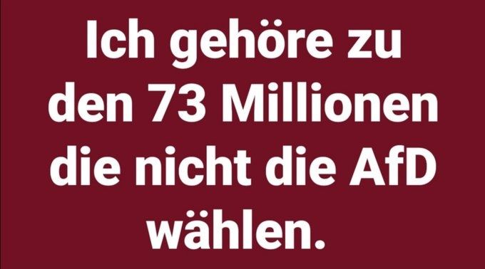 Bild, ich gehöre zu den 73 Millionen die nicht die AFD wählen
