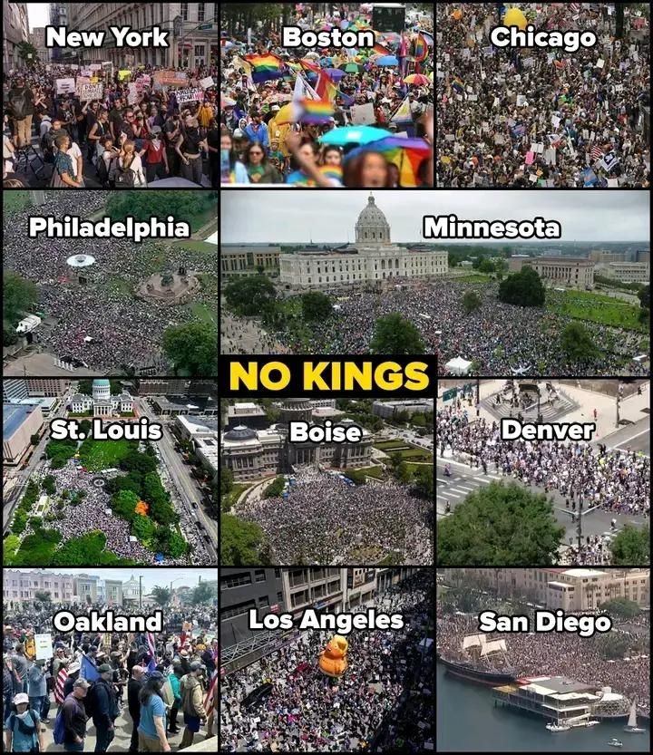Demonstrationen in USA am 14.06.2025 new York Boston Chicago philadelphia Denver oakland Los Angeles...