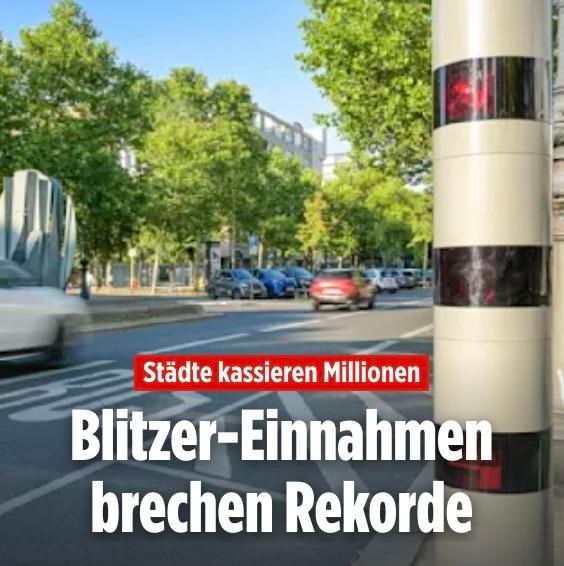 Bild Blitzer  in der Stadt, blitzereinnahmen brechen Rekorde Städte kassieren Millionen