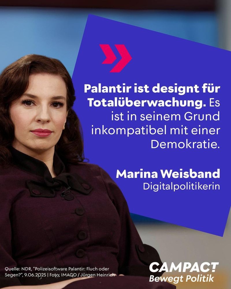 Marina Weisband, palantir ist designt für total Überwachung es ist in seinem Grund inkompatibel mit einer Demokratie