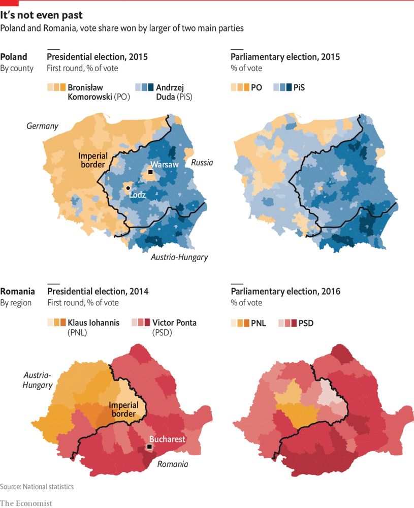 Imperial borders still shape politics in Poland and Romania