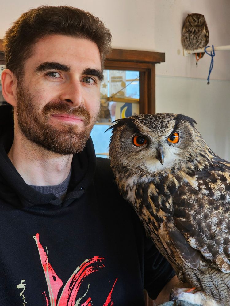 Picture of me with an owl in Harajuku