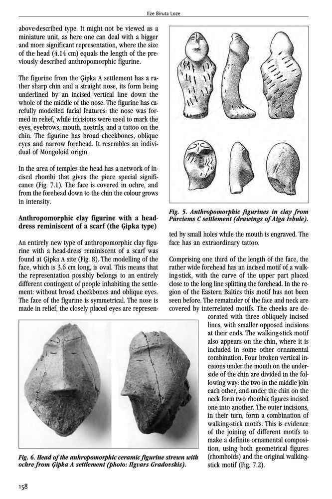 Page from "Small anthropomorphic figurines in clay at Ģipka Neolithic settlements" showing two illustrations of figurines.