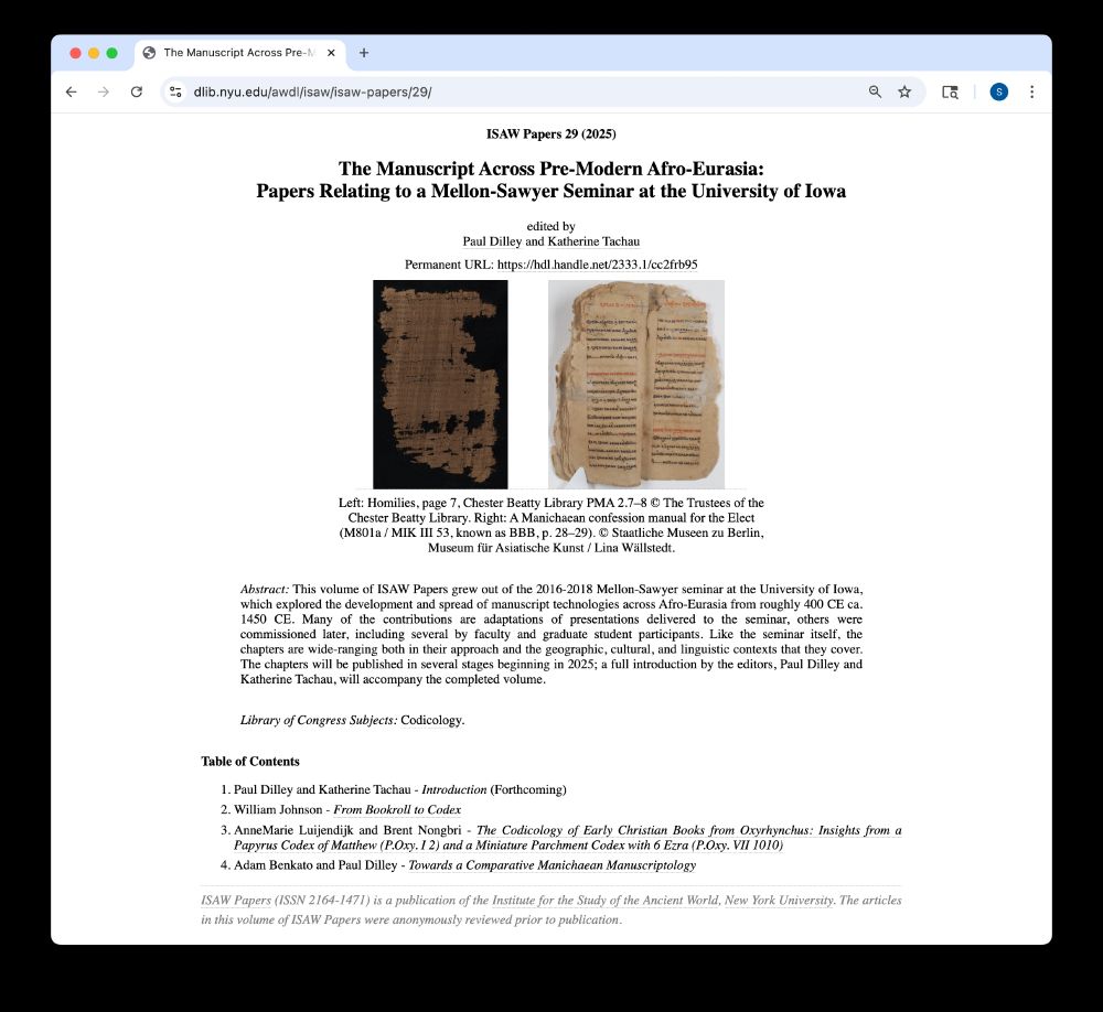 Screenshot of ISAW Papers 29