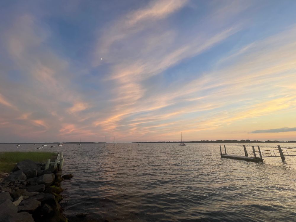 Clouds over harbor. Wider angle. 