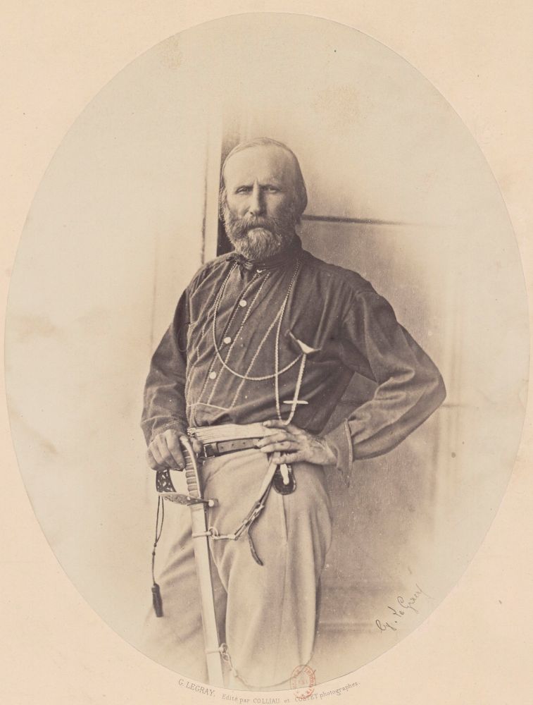 Giuseppe Garibaldi in a photo taken in 1860.