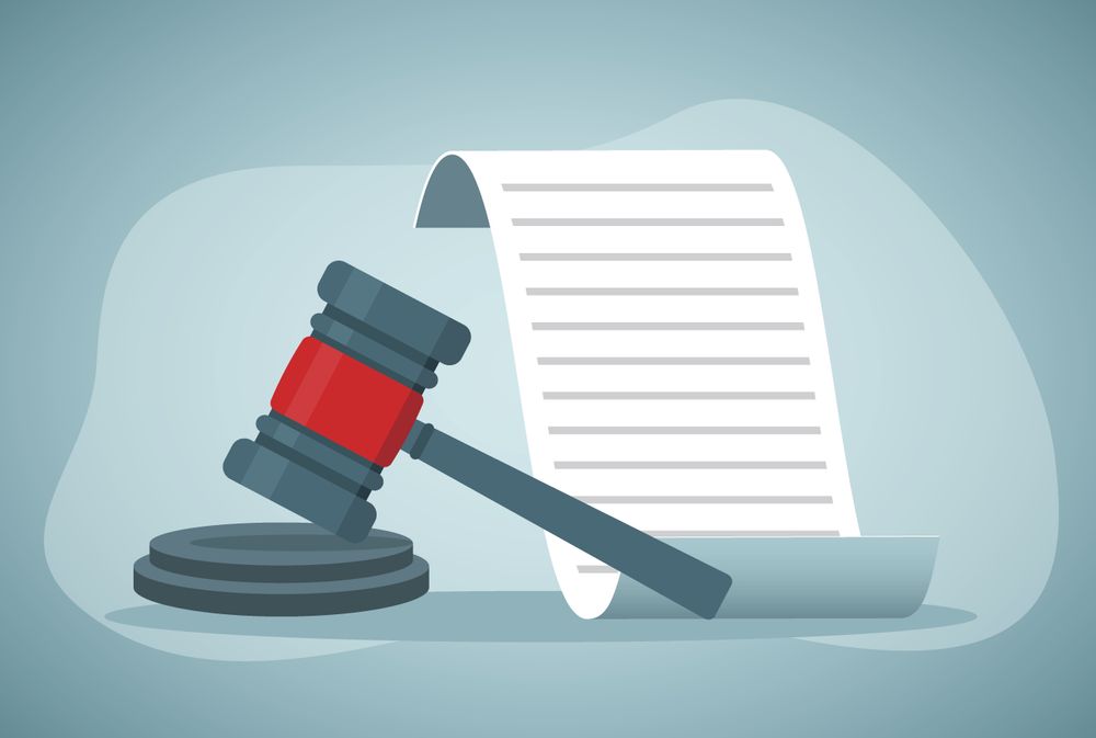 gavel and paper