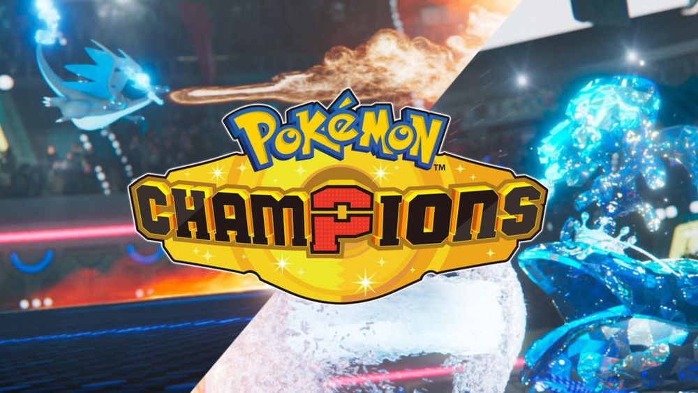 The horizontal key art for the "Pokémon Champions" video game, as seen on the official website